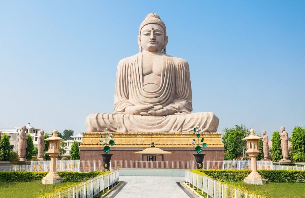 Great Buddha Statue near Mahabodhi Temple in Bodh Gaia, Bihar state of India